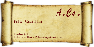 Alb Csilla névjegykártya